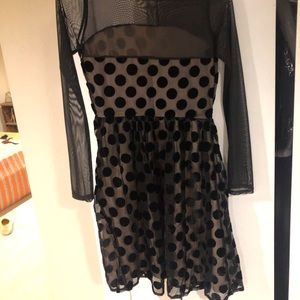 Polka dot black dress